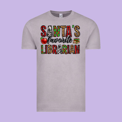 Santa's Favorite Librarian Vintage Tee Designed By Jasminsmagicworld