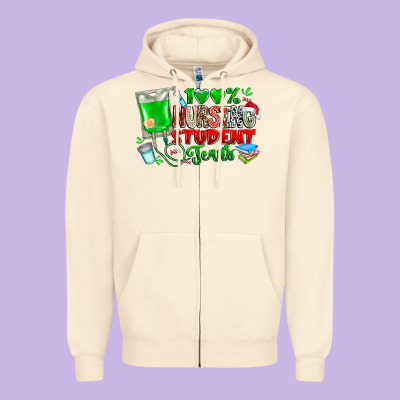 100 Nursing Student Tears Zipper Hoodie Designed By Cowhidedigitalart