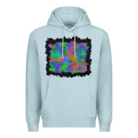 Blue Mist halloween neon leopard background Premium Hoodie - BundleAndBundleShop