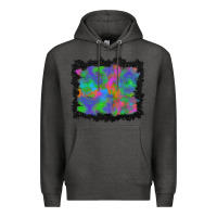 Charcoal Heather halloween neon leopard background Premium Hoodie - BundleAndBundleShop