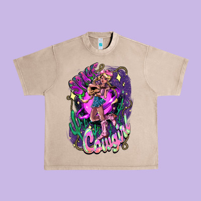 Space Cowgirl Urban Heavy Tee Designed By Howdyjamesfarm