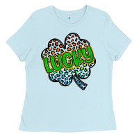 Baby Blue lucky st patrick s day Ladies Tee - Artiststas