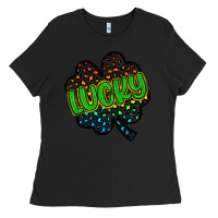 Black lucky st patrick s day Ladies Tee - Artiststas