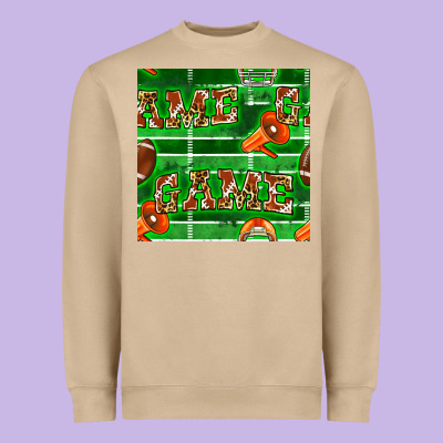 American Football Megaphone And Game Seamless Pattern Heavyweight Sweatshirt Designed By Bundleandbundleshop
