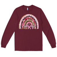 Burgundy cancer rainbow Long Sleeve Tee - CowGirlArtShop