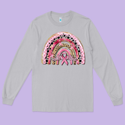 Cancer Rainbow Long Sleeve Tee Designed By Cowgirlartshop