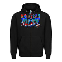 Black American babe Zipper Hoodie - CowhideDigitalArt