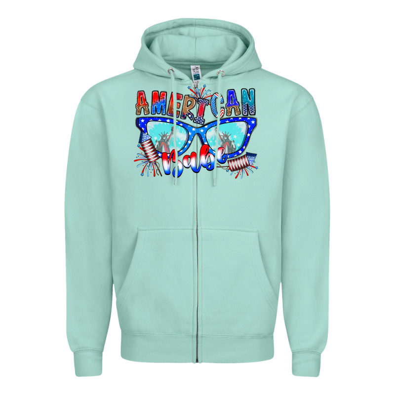American Babe Zipper Hoodie by CowhideDigitalArt | Teevron