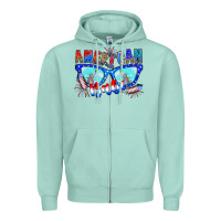 Seafoam American babe Zipper Hoodie - CowhideDigitalArt