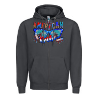 Smoke American babe Zipper Hoodie - CowhideDigitalArt