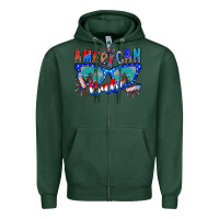 Sports Green American babe Zipper Hoodie - CowhideDigitalArt