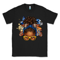 Black blue and gold american football afro messy bun Classic Tee - texasbilliewilder