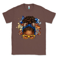 Chestnut blue and gold american football afro messy bun Classic Tee - texasbilliewilder