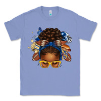 Colony Blue blue and gold american football afro messy bun Classic Tee - texasbilliewilder