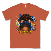 Copper blue and gold american football afro messy bun Classic Tee - texasbilliewilder