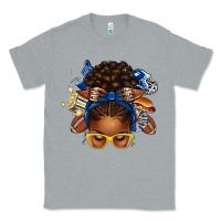 Heather Grey blue and gold american football afro messy bun Classic Tee - texasbilliewilder