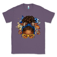 Lavender blue and gold american football afro messy bun Classic Tee - texasbilliewilder