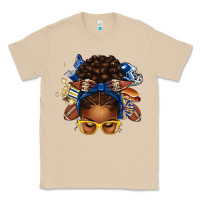 Mushroom blue and gold american football afro messy bun Classic Tee - texasbilliewilder