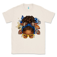 Natural blue and gold american football afro messy bun Classic Tee - texasbilliewilder