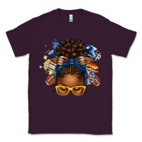 Plum blue and gold american football afro messy bun Classic Tee - texasbilliewilder