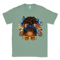 Sage blue and gold american football afro messy bun Classic Tee - texasbilliewilder