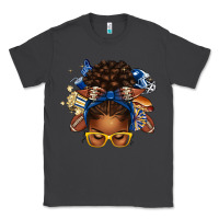 Smoke blue and gold american football afro messy bun Classic Tee - texasbilliewilder
