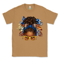 Toasted Coconut blue and gold american football afro messy bun Classic Tee - texasbilliewilder