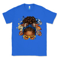 True Royal blue and gold american football afro messy bun Classic Tee - texasbilliewilder