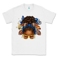 White blue and gold american football afro messy bun Classic Tee - texasbilliewilder
