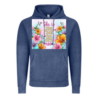 Vintage Denim she is mom with flowers Vintage Hoodie - TumblerDesignByShophia