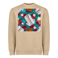 Mushroom baseball  uniform with turquoise gemstone seamless pattern Heavyweight Sweatshirt - BundleAndBundleShop