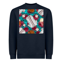 Navy baseball  uniform with turquoise gemstone seamless pattern Heavyweight Sweatshirt - BundleAndBundleShop