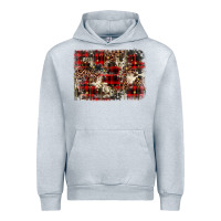 Heather Grey christmas leopard cowhide background Urban Hoodie - BarkalooDesign