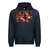 Navy christmas leopard cowhide background Urban Hoodie - BarkalooDesign