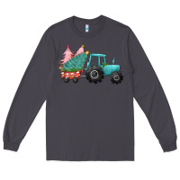 Smoke christmas tree tractor Long Sleeve Tee - CowGirlArtShop