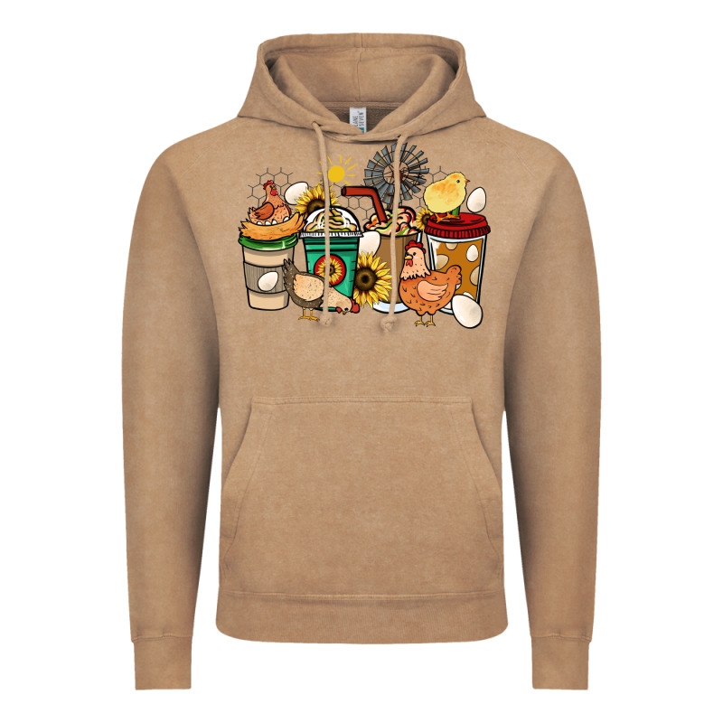 Chicken Coffee Cups Vintage Hoodie by HowdyJamesFarm | Teevron
