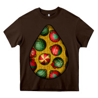 Chocolate Brown christmas  teardrop Heavy Core Tee - BundleAndBundleShop