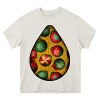 Cream christmas  teardrop Heavy Core Tee - BundleAndBundleShop
