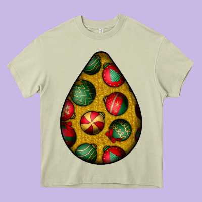 Christmas  Teardrop Heavy Core Tee Designed By Bundleandbundleshop
