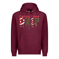 Burgundy candy cane drip Premium Hoodie - FaDigitalArtStudio