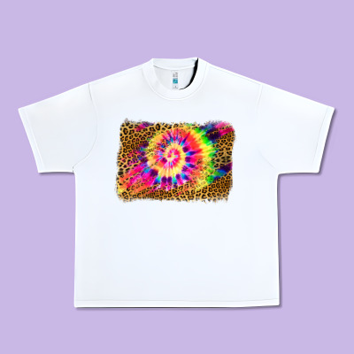Leopard, Tie Die Backgraund Urban Heavy Tee Designed By Jahusdesignshop