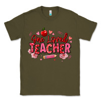 Army Green one loved teacher afro messy bun Classic Tee - texasbilliewilder