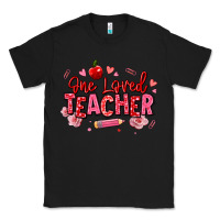 Black one loved teacher afro messy bun Classic Tee - texasbilliewilder