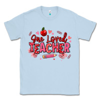 One Loved Teacher Afro Messy Bun Classic Tee | Teevron