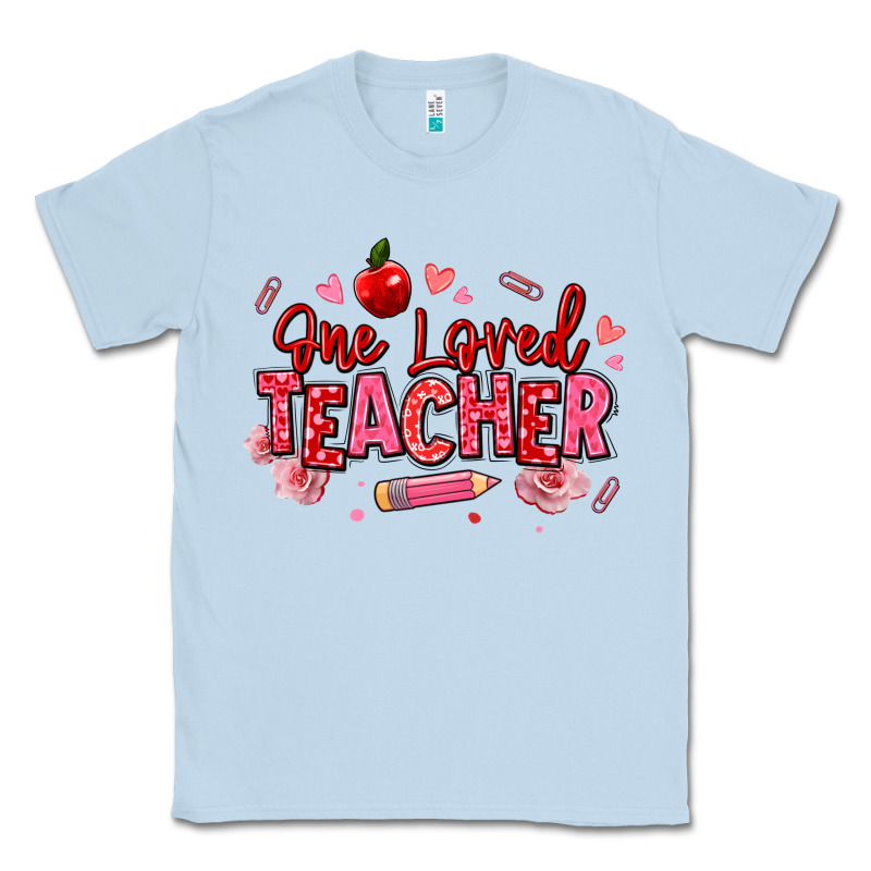 One Loved Teacher Afro Messy Bun Classic Tee by texasbilliewilder | Teevron