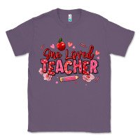 Lavender one loved teacher afro messy bun Classic Tee - texasbilliewilder