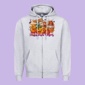 Thanks A Latte Autumn Vibes Zipper Hoodie Designed By Cowhidedigitalart