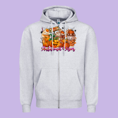 Thanks A Latte Autumn Vibes Zipper Hoodie Designed By Cowhidedigitalart