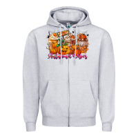 Heather Grey Thanks A Latte Autumn Vibes Zipper Hoodie - CowhideDigitalArt