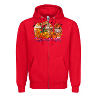 Red Thanks A Latte Autumn Vibes Zipper Hoodie - CowhideDigitalArt